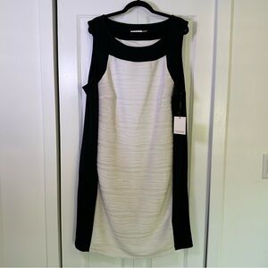 Calvin Klein Women’s Black & White Sheath Dress 24W NEW